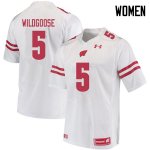 Women's Wisconsin Badgers NCAA #5 Rachad Wildgoose White Authentic Under Armour Stitched College Football Jersey CI31J50LL